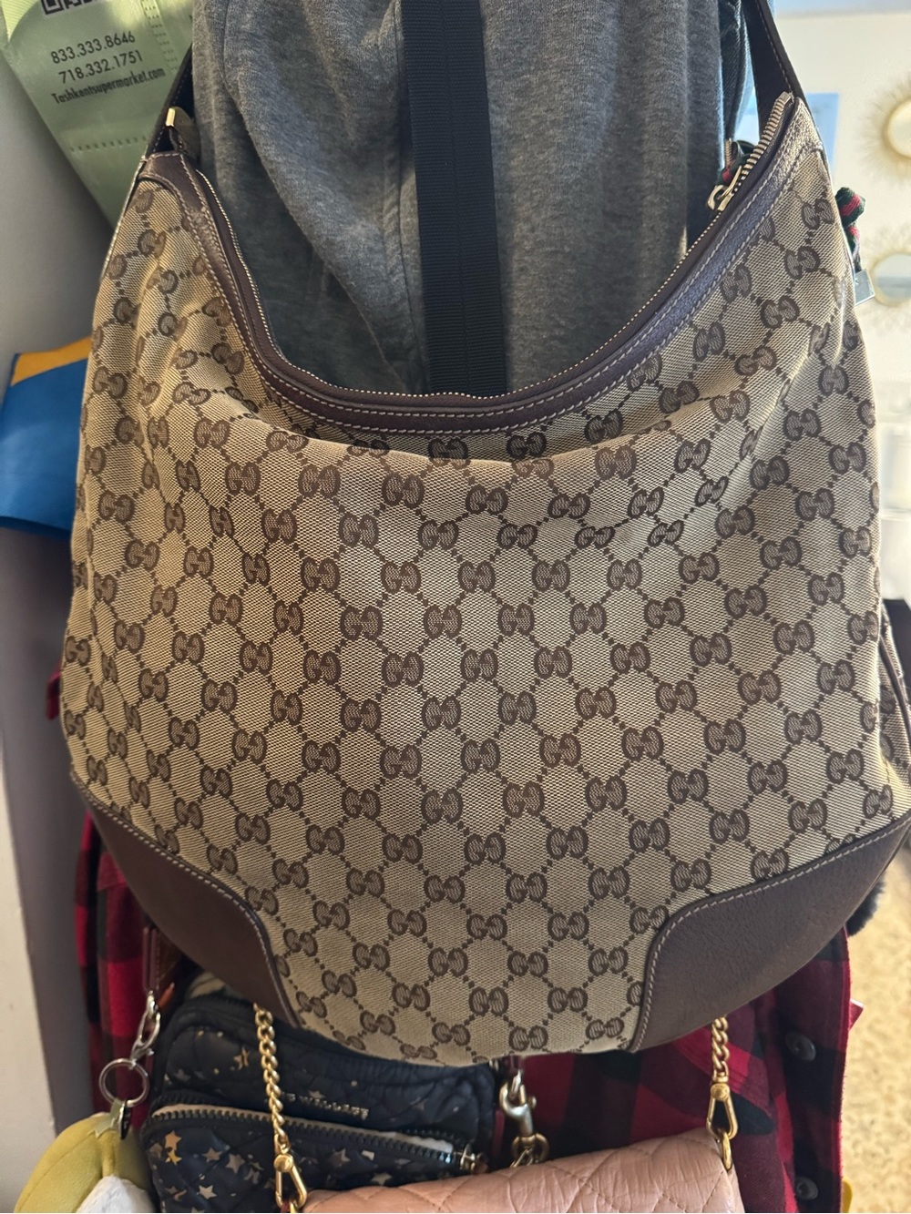 Authentic Gucci GG Canvas Hobo Shoulder Bag - Picture 6 of 11